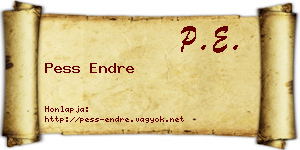 Pess Endre névjegykártya